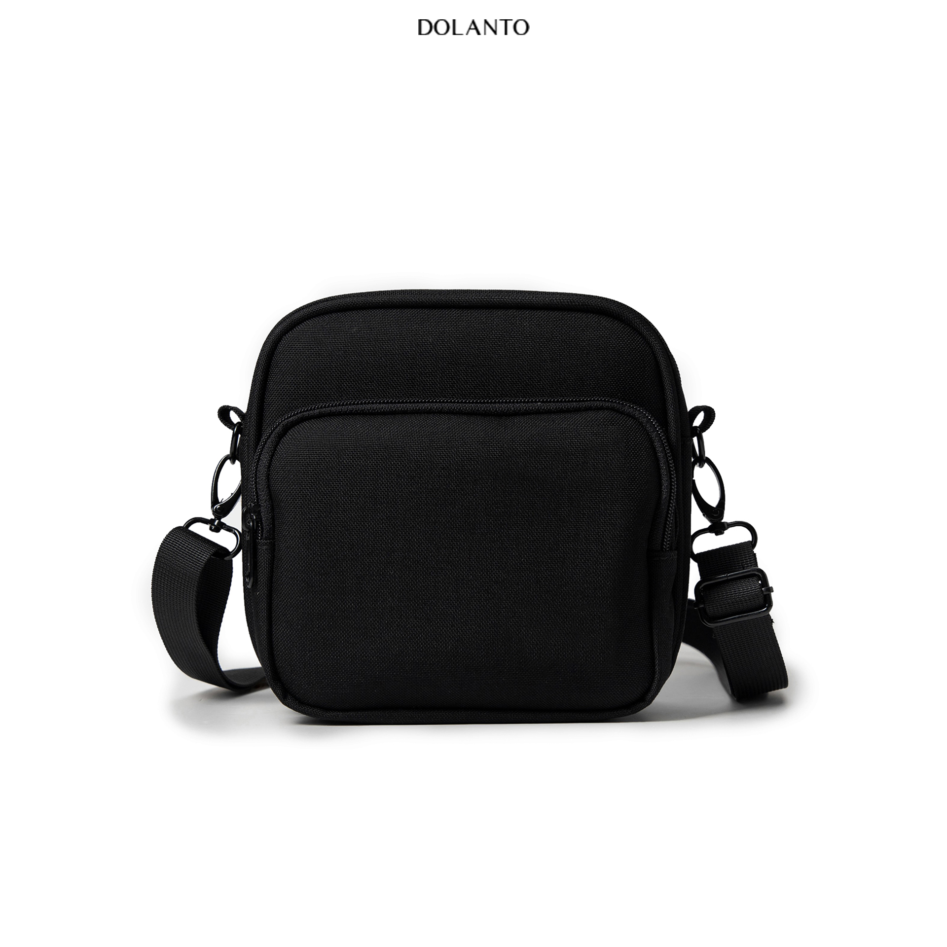 Túi Đeo Chéo Đen MINI BAG Nhỏ Du Lịch Thời Trang Vải Canvas Cao Cấp Chống Thấm Nước Tiện Rẻ Bao Tử Bụng Nam Nữ DOLANTO