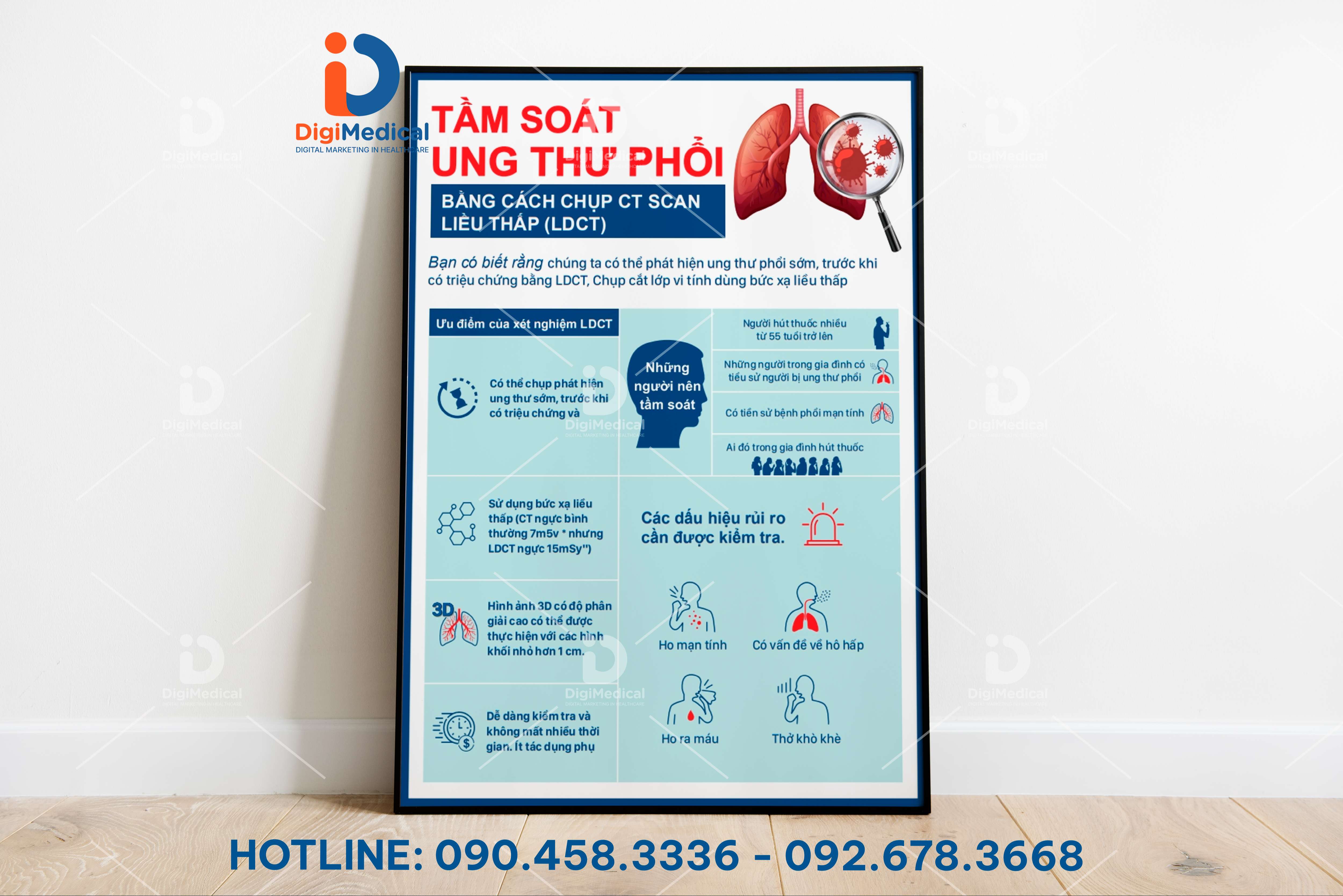 ( Tranh Decal Dán ) - Tranh Tầm Soát Ung Thư Phổi 