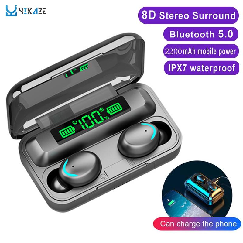 Tai Nghe Không Dây TWS Tai Nghe Nhét Tai 9D HIFI Stereo Chống Nước Tai Nghe Nhét Tai Tai Nghe Sạc Hộp Có Mic Cho Xiaomi Điện Thoại Thông Minh Iphone