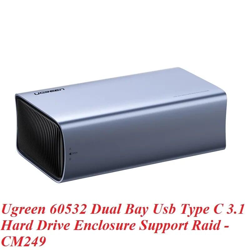 Ugreen UG60532CM249TK 3.1 usb type c box dock đựng 2 ổ cứng hỗ trợ raid - HÀNG CHÍNH HÃNG