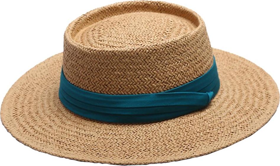 Womens Straw Hat Boater Sun Hat Foldable UV Protection Bucket Fedora Hats Cap