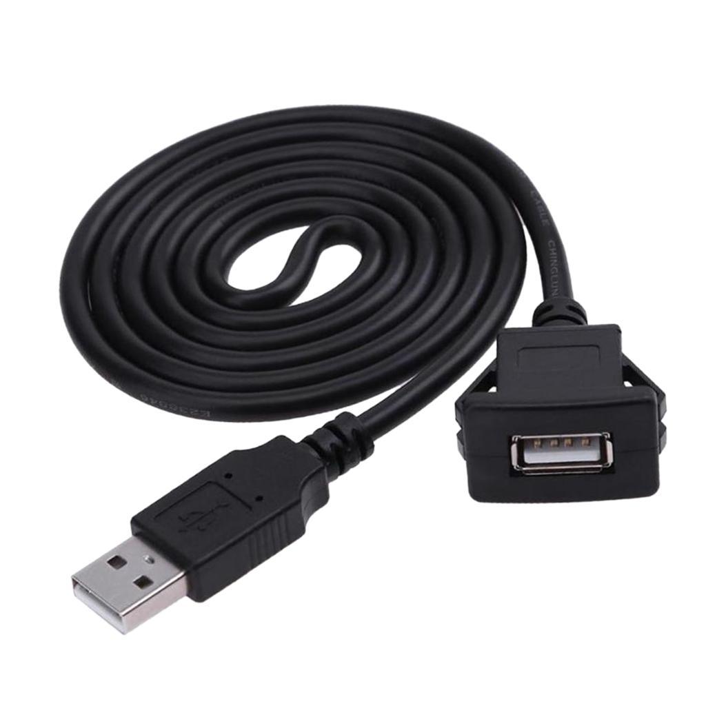 USB2.0 Extension  Mount Cable for car boat Motorcycle Flush Dashboard