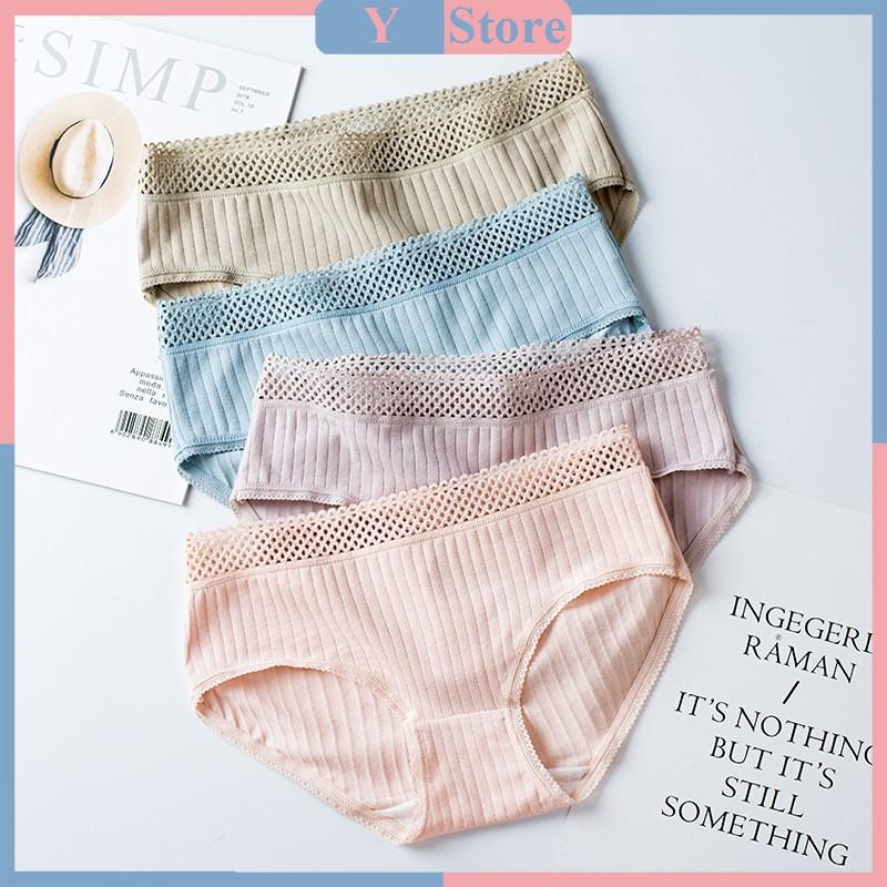 Quần Lót Cotton Tăm Gân Sọc Bản To Xuất Nhật