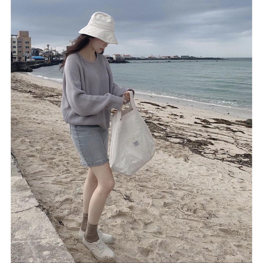 Chân váy jean bò ngắn lưng cao phong cách hàn quốc