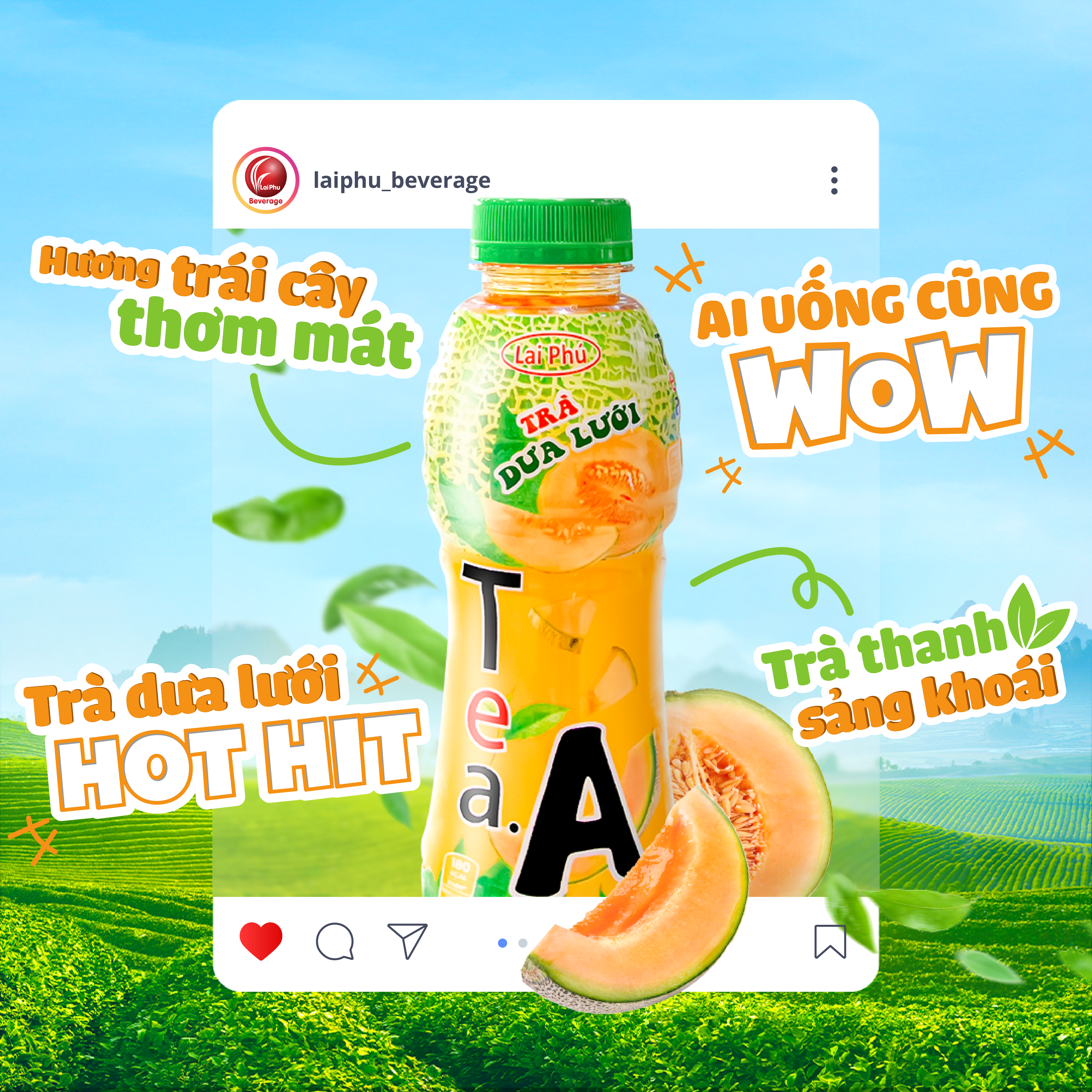 Trà Dưa Lưới Tea.A Chai 450ml - Lốc 6 Chai
