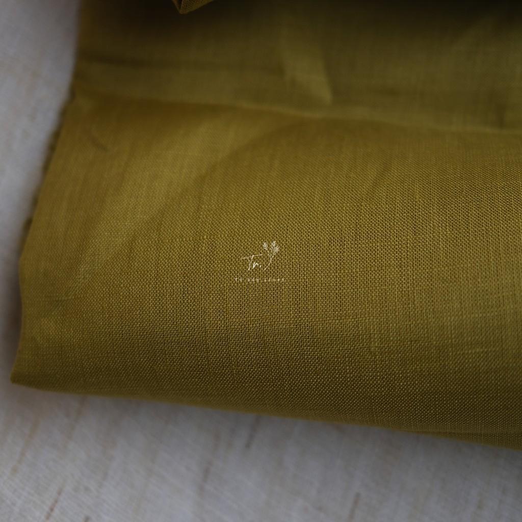 Vải Linen Tưng - Greenish Mustard