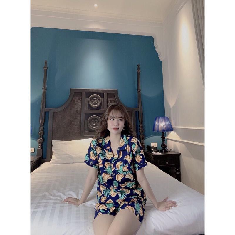 Bộ pijama hoa quả cộc đi biển, mặc nhà bo viền đẹp