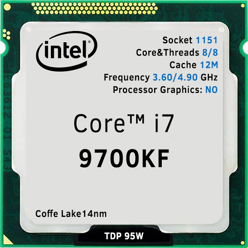 CPU Intel Core i7-9700KF (3.60 GHz up to 4.90 GHz, 12MB) - 1151-V2 - Hàng Chính Hãng