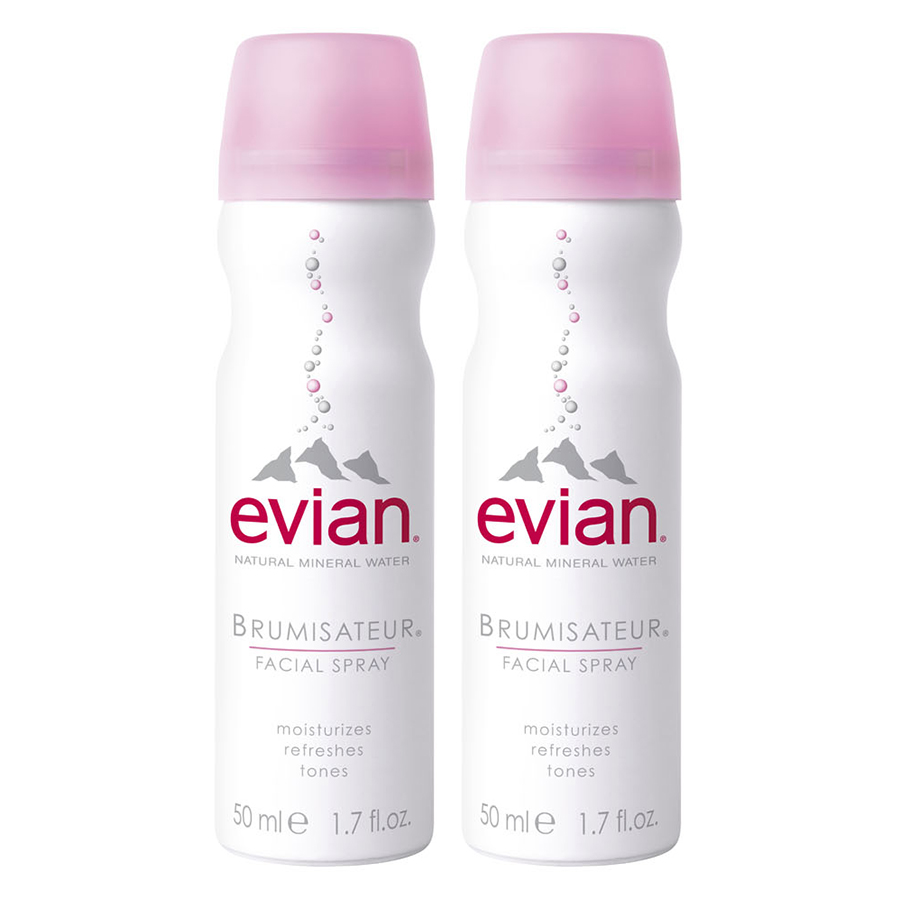 Combo 2 Chai Nước Xịt Khoáng Thiên Nhiên Evian Natural Mineral Water (50ml/chai)