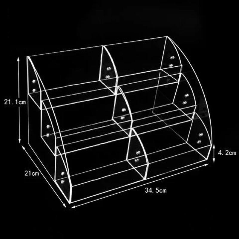 Kệ mica trưng bày tạp chí, sách, nhiều kích thước - 3 Tầng 6 ngăn