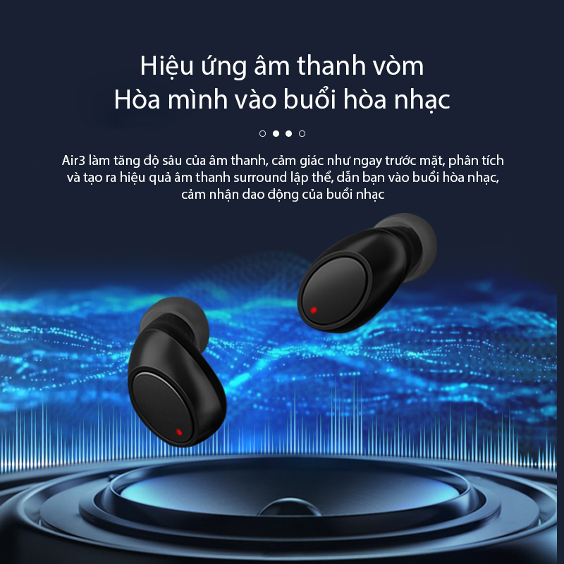 Tai nghe Bluetooth không dây Air3 dạng tai nghe thể thao, nhỏ gọn sang trọng, chống nước chống mồ hôi IPX5