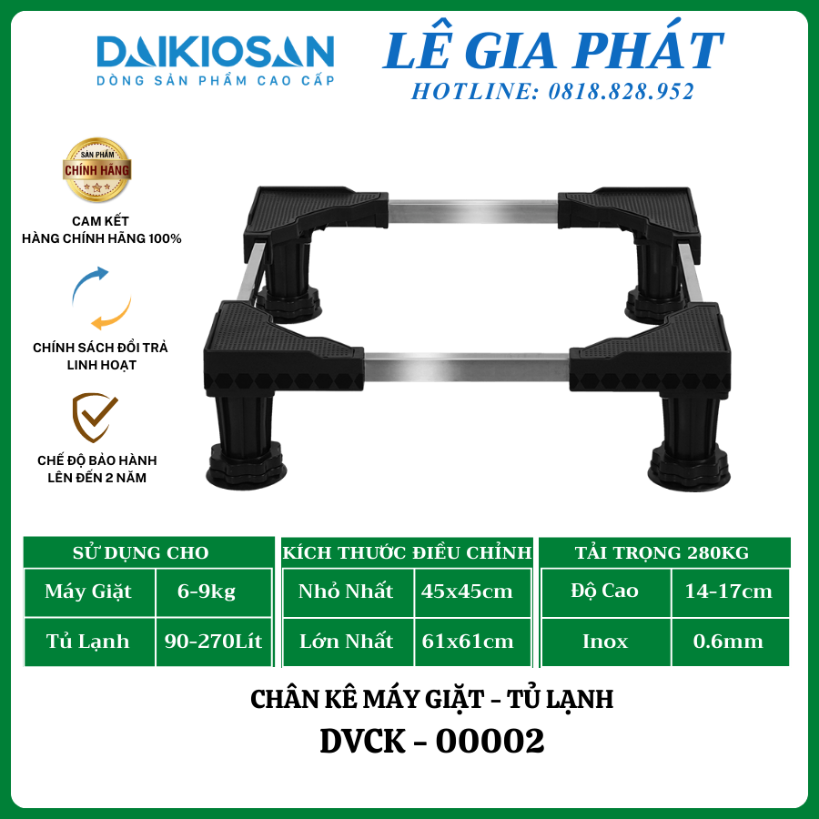 Kệ Máy Giặt - Chân Kệ Tủ Lạnh Đa Năng Inox Cao Cấp Chống Rung Dakiosan