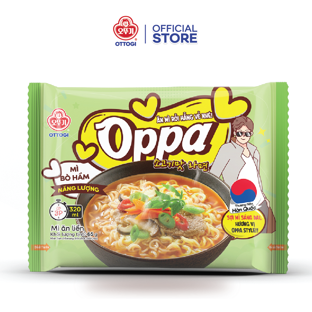 Thùng 30 gói mì Oppa ăn liền Ottogi 65g