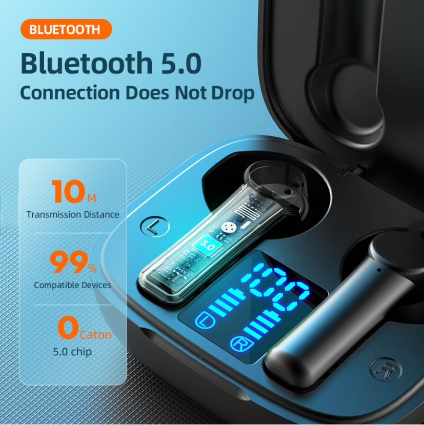 Tai Nghe Nhét Tai Không Dây TWS Kết Nối Bluetooth 5.0 Chống Thấm Nước Có Mic - Hàng Chính Hãng