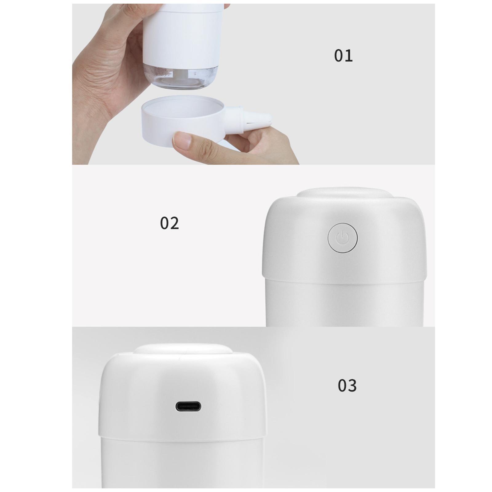 Portable Mini Humidifier Personal USB Desktop Cool Mist Humidifier w/ Lights