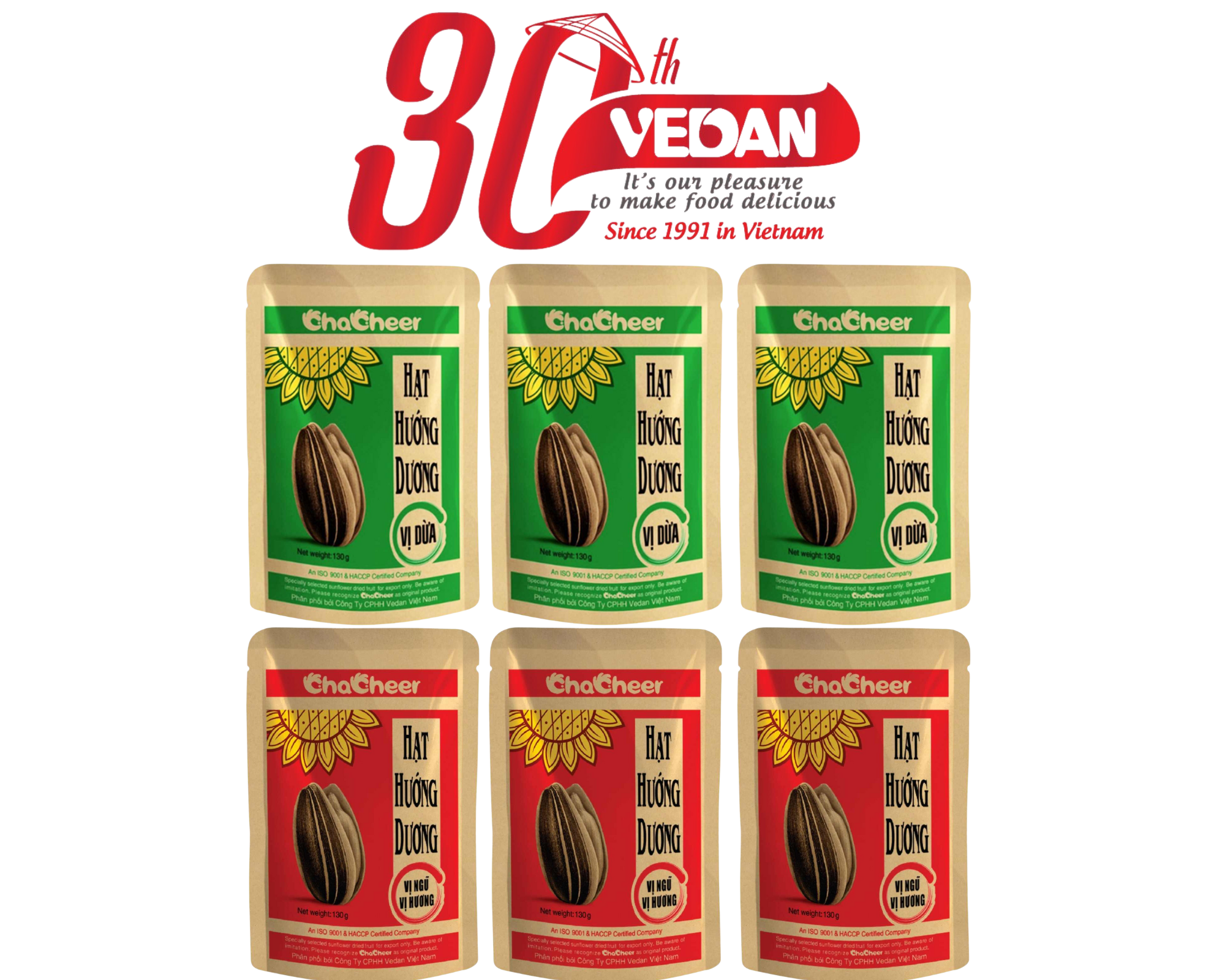 Combo 6 Gói Hạt Hướng Dương CHACHEER 130g