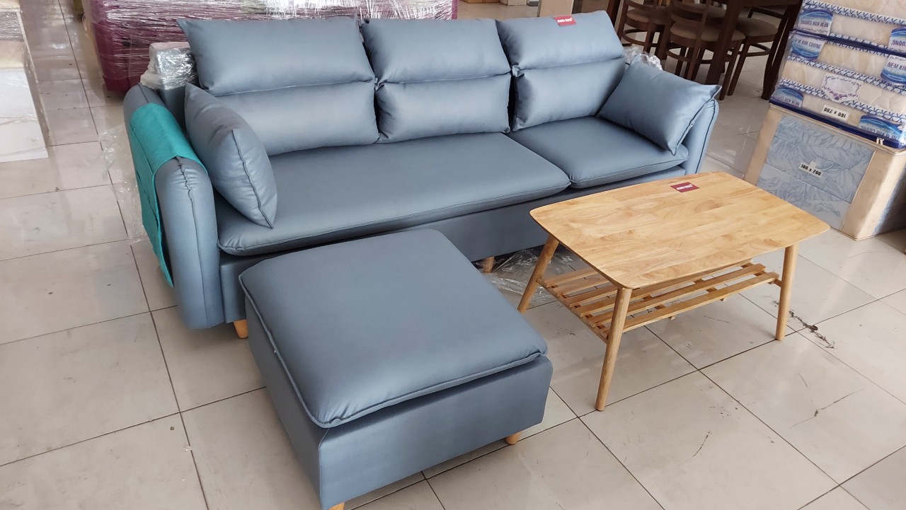 Sofa Băng đôn góc Valentino 2m1 Juno Sofa 2022  tặng bàn gỗ tự nhiên 50 x 100 cm