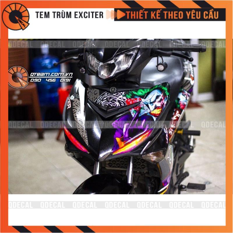 Tem trùm dành cho xe Exciter 150 Joker đen cá tính decal 3 lớp