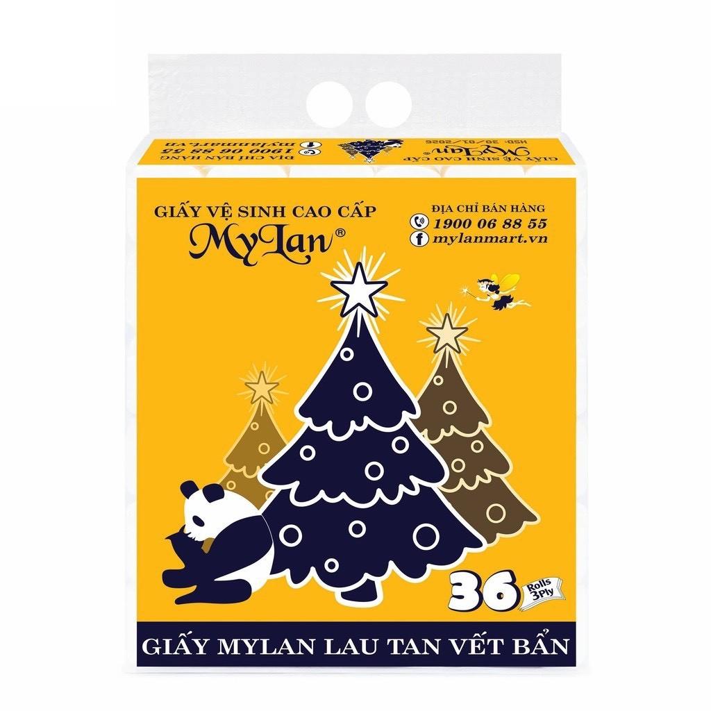 Giấy vệ sinh MyLan gấu thông 36 cuộn 4 lớp siêu dai, siêu mềm (36 cuộn/xách)