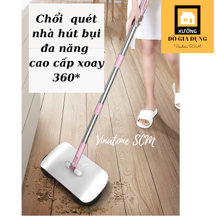 Chổi quét nhà, hút bụi, lau nhà (3 in1)[HÀNG LOẠI 1] thông minh xoay 360* dọn dẹp nhà cửa siêu tiện lợi (Video quay trưc tiếp ở cuối