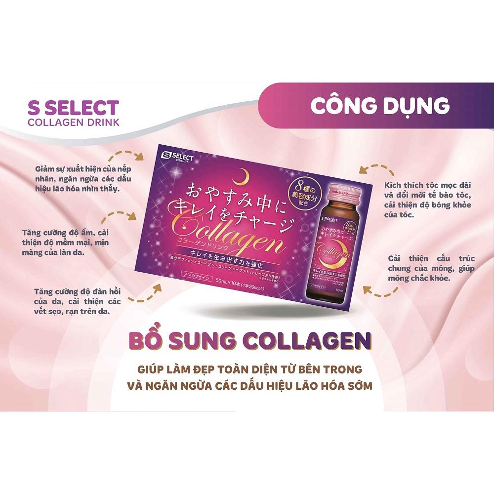 Combo 5 Hộp Nước Uống Đẹp Da Collagen S Select Nhật Bản Liệu Trình Trẻ Hóa, Dưỡng Sáng Da Hoàn Hảo