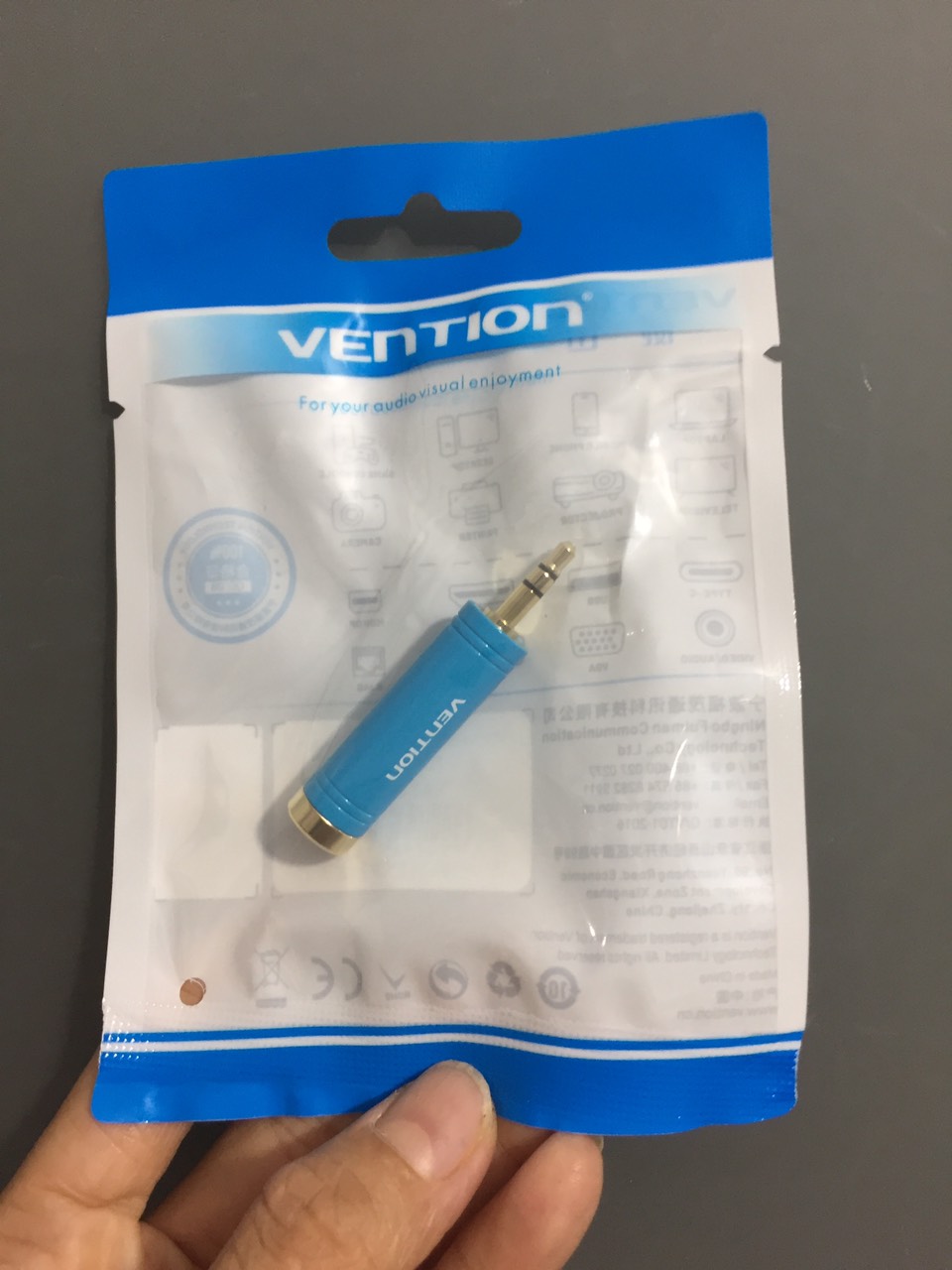 Đầu chuyển audio 3.5 male ra 6.5 Female Vention VABS04 - Hàng chính hãng