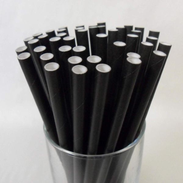 2500 ống hút màu đen 6x197mm Clean paper straw dùng uống cà phê nước ngọt