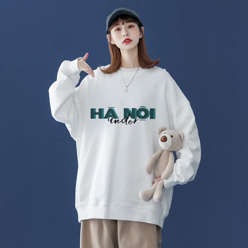 Áo Hoodie Sweater chất NỈ under Hà Nội, ÁO phom Rộng 100% Cotton Nam Nữ Unisex