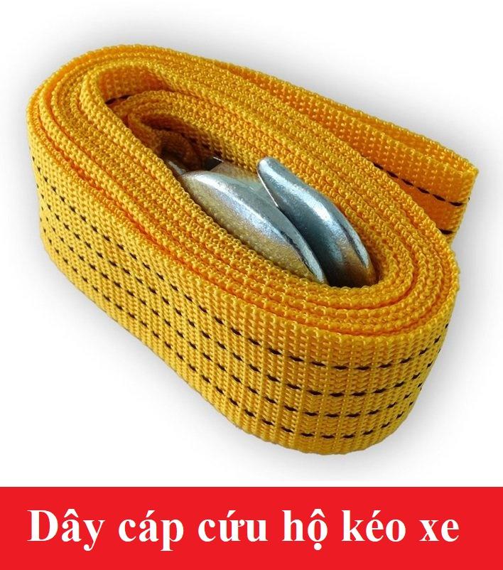 Dây cáp kéo ô tô siêu bền loại 3m - 3 TẤN màu VÀNG, cáp kéo cứu hộ xe hơi