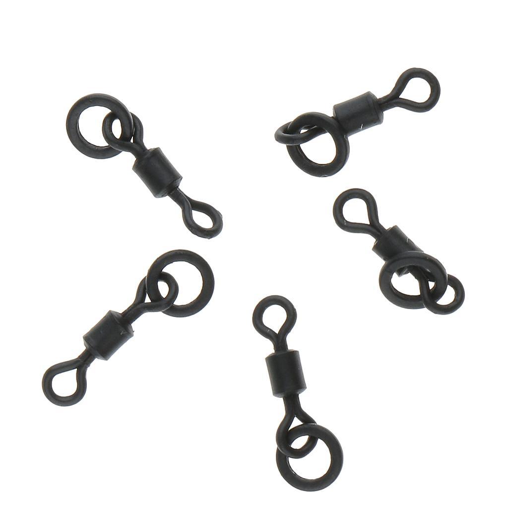 100Pcs Flexible Fishing Rolling Swivels Hook Line Connector for Carp Fishing Terminal Tackle
