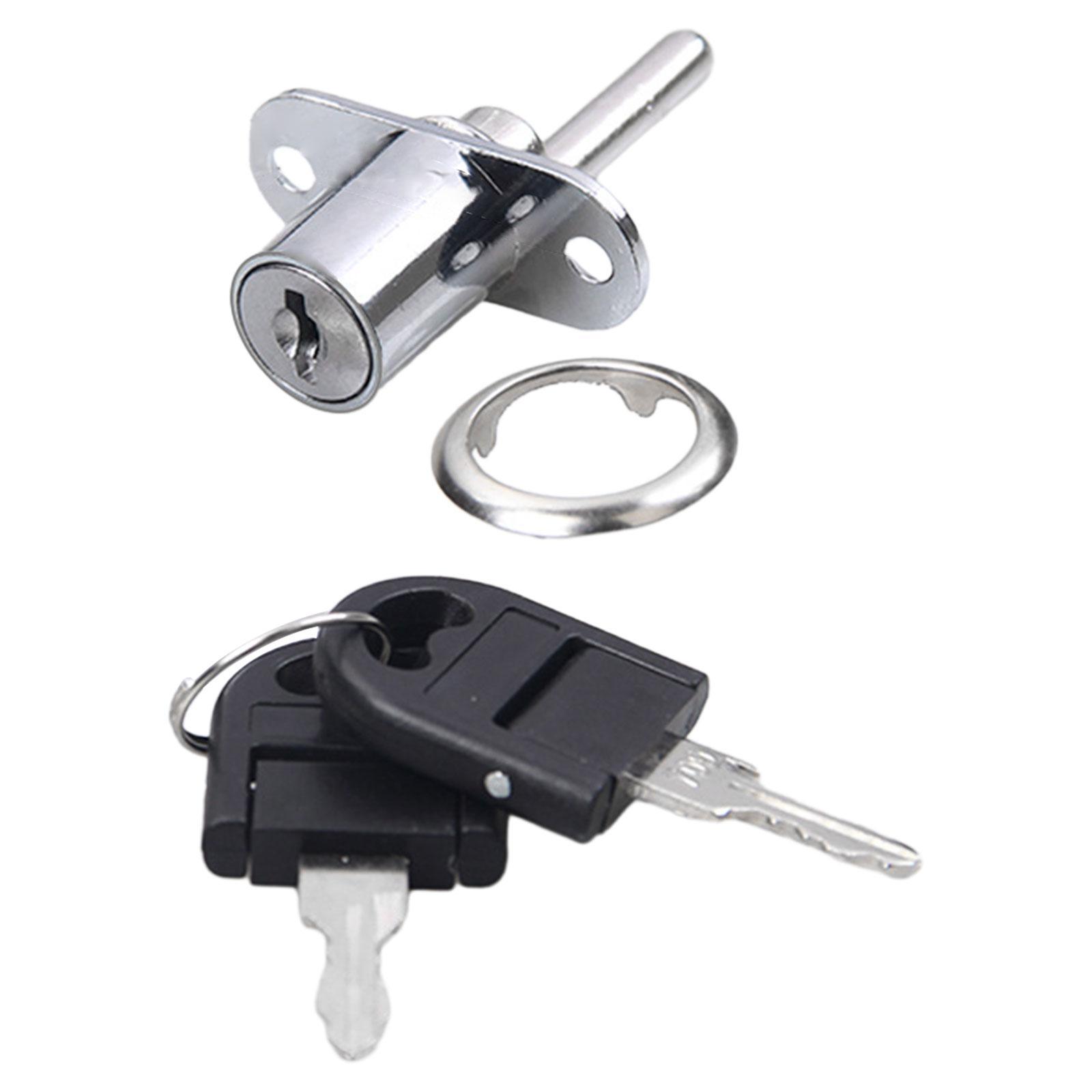 Push Plunger Lock Zinc Alloy Plunger Lock Portable Cylinder Head Cabinet Lock Drawer Lock Cabinet Plunger Lock for Desk Locker