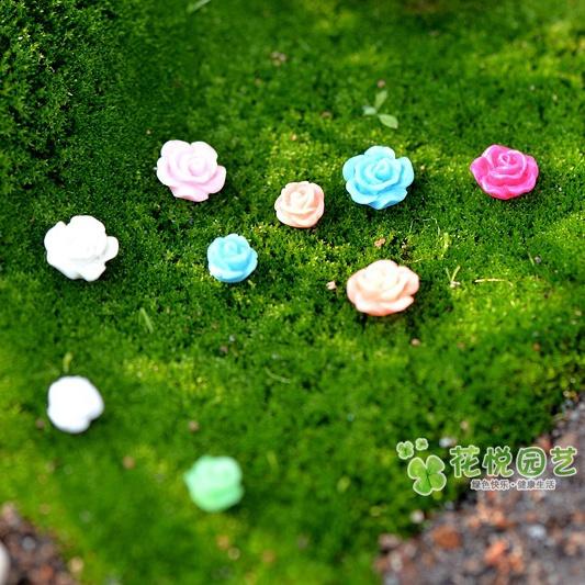 Phụ kiện - Set 5 hoa nhựa nhiều màu trang trí tiểu cảnh terrarium, cây cảnh, mô hình, làm đồ handmade - chaucaydep
