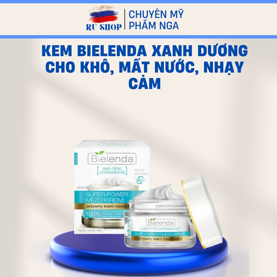 Kem Bielenda xanh dương cho khô, mất nước, nhạy cảm