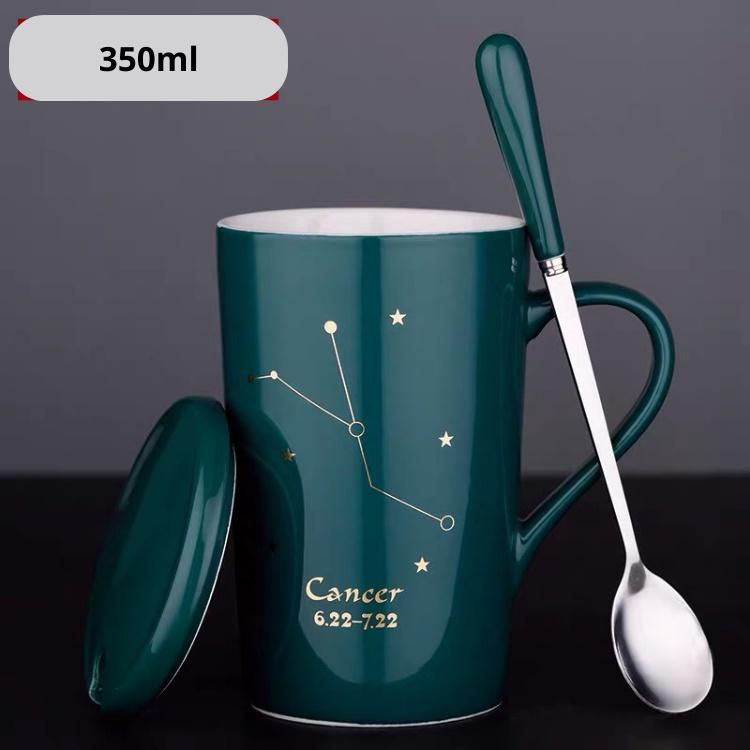 Ly cốc sứ có nắp kèm thìa in hình 12 cung hoàng đạo cực đẹp