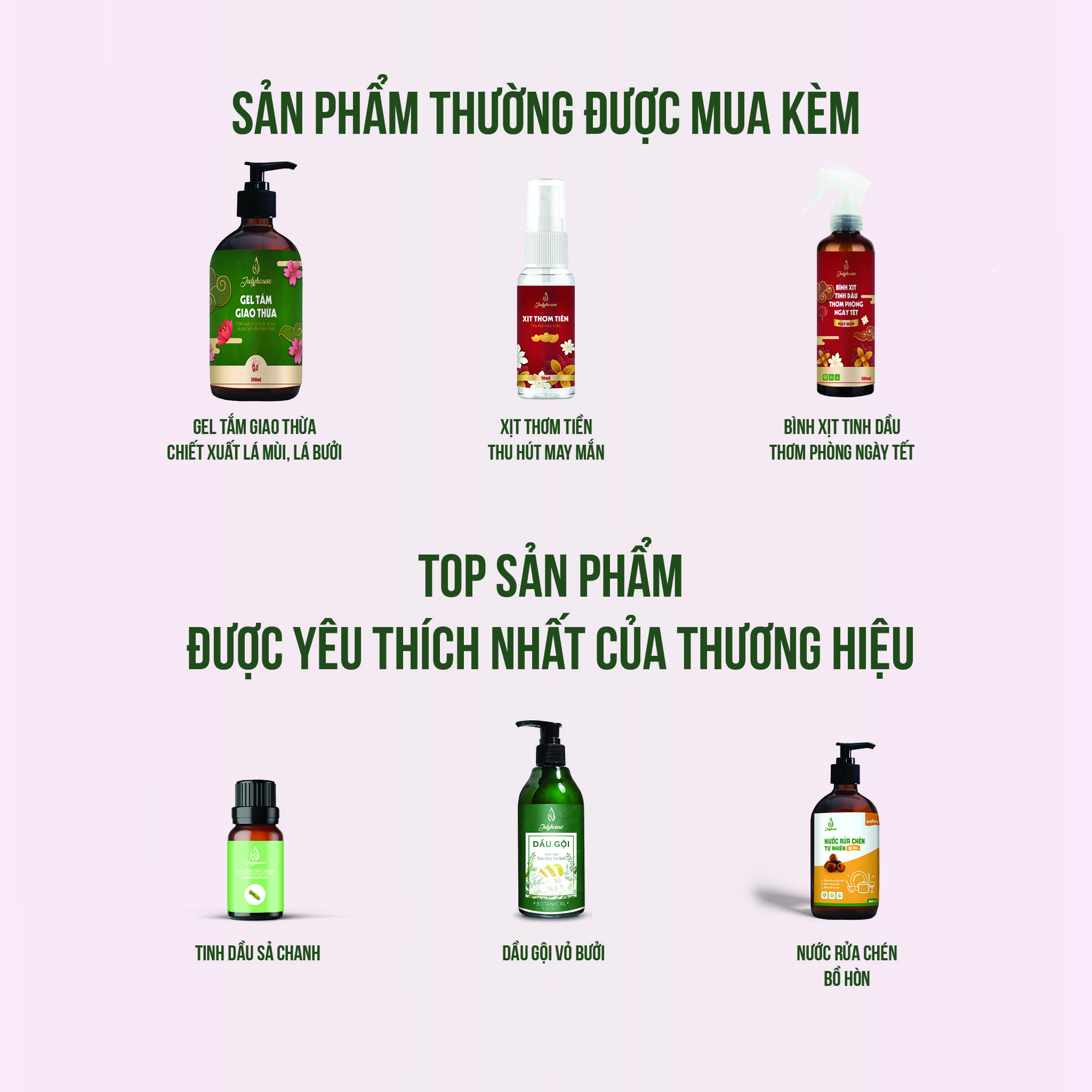 Combo 3 tinh dầu Tết Vạn Phúc - Bách Lộc - Thiên Thọ 10ml/chai JULYHOUSE độc quyền Tết Tân Sửu 2021