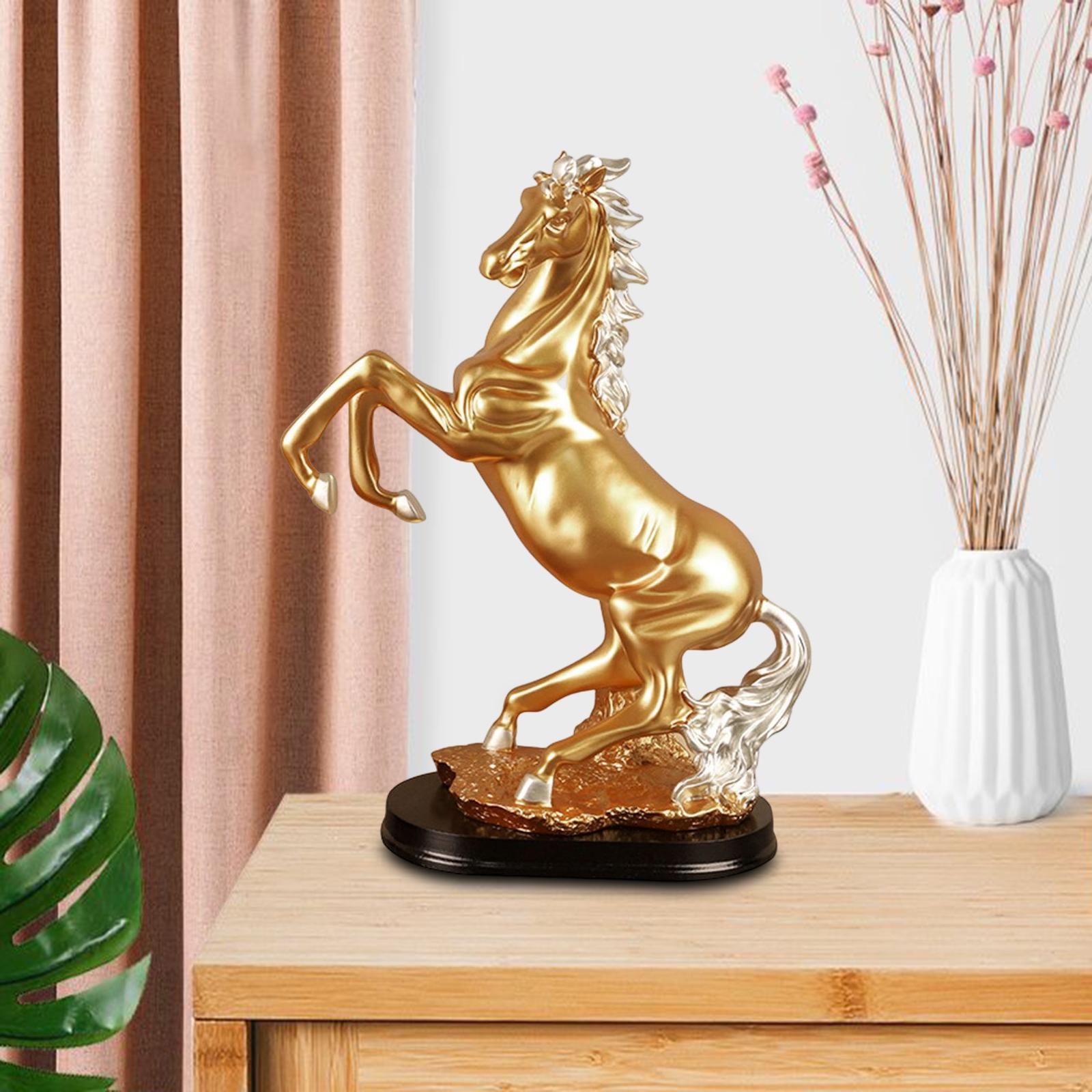 Horse Statues Animal Sculptures Decorative Souvenirs Gifts Collectible Art Works Resin Figurines for Wedding Bedroom  Stand Cabinet