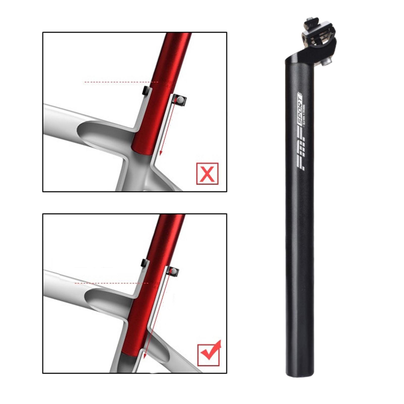 350mm Solid Bike Seatpost Angle Adjustable Mountain Road Bicycle 25.4/27.2/28.2/30.4/30.9/31.6mm Seat Post Universal Saddle Support Post Thicken Pipe