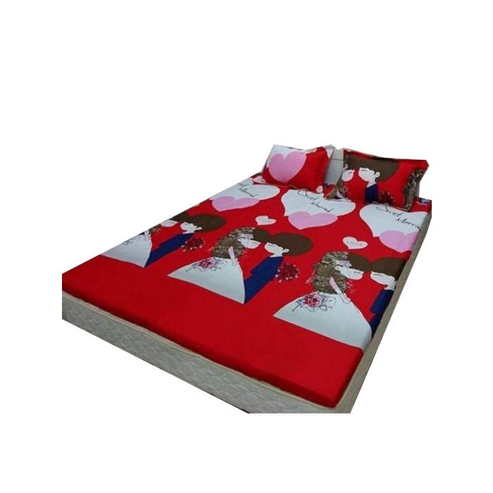 Bộ ga gối Cotton Poly đám cưới đỏ