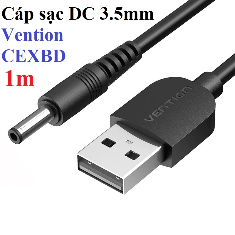 Cáp sạc DC 5V USB to  3.5mm Vention CEXBD _ hàng chính hãng