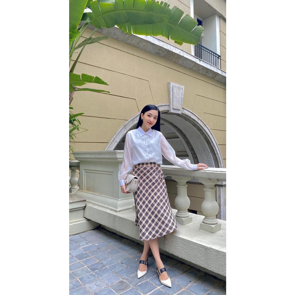 Chân váy midi kẻ caro trẻ trung HeraDG WJPBA003