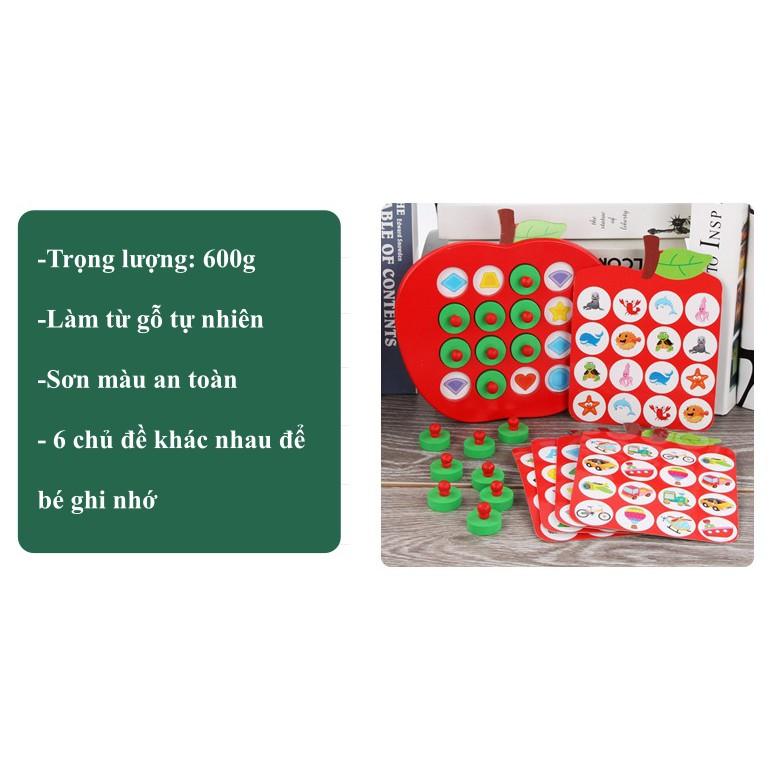 Đồ Chơi Rèn Luyện Trí Nhớ - Game Lật Hình Táo Đỏ Bằng Gỗ Tamankids Gồm 10 Chủ Đề Cho Bé Rèn Luyện Trí Nhớ