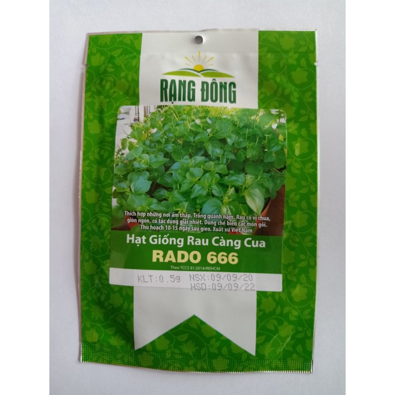 Hạt giống rau càng cua Rạng Đông