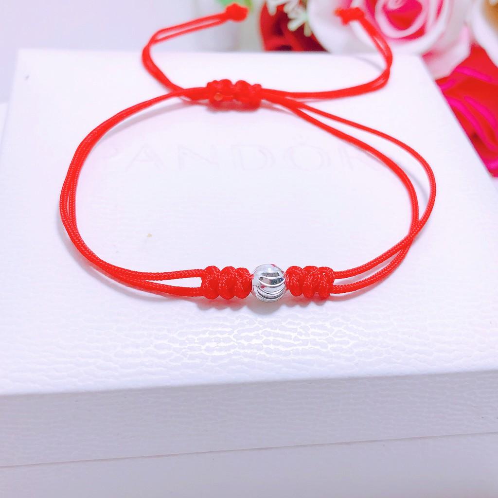 Dây tết chỉ đỏ may mắn bi bạc 6ly