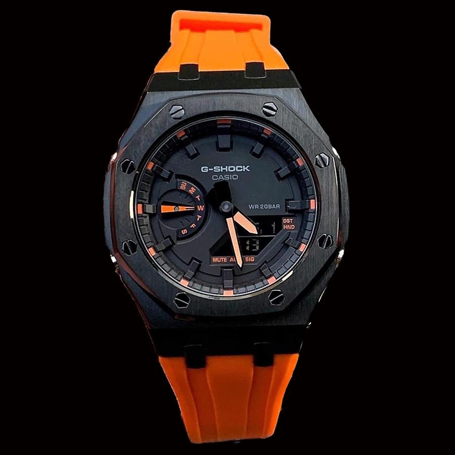 Đồng Hồ Nam Dây Nhựa Casio G-Shock GA-2100-1A4 AP Custom Black x Orange Royal Oak