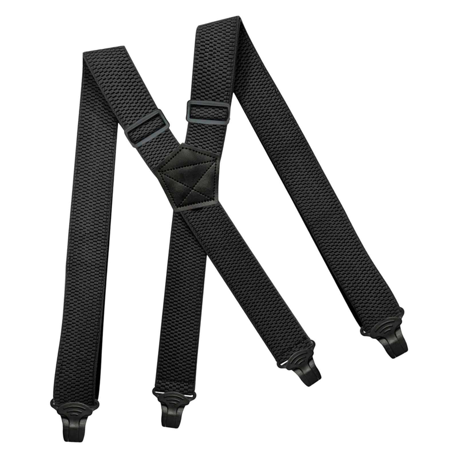 Mens Womens Suspender Elastic Straps Heavy Duty 4 Clips Trucker Suspenders Clothes Accessories