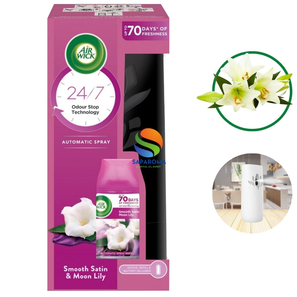 Combo 2 Bộ xịt thơm phòng tự động Air.Wick 250ml, nhập khẩu Châu Âu