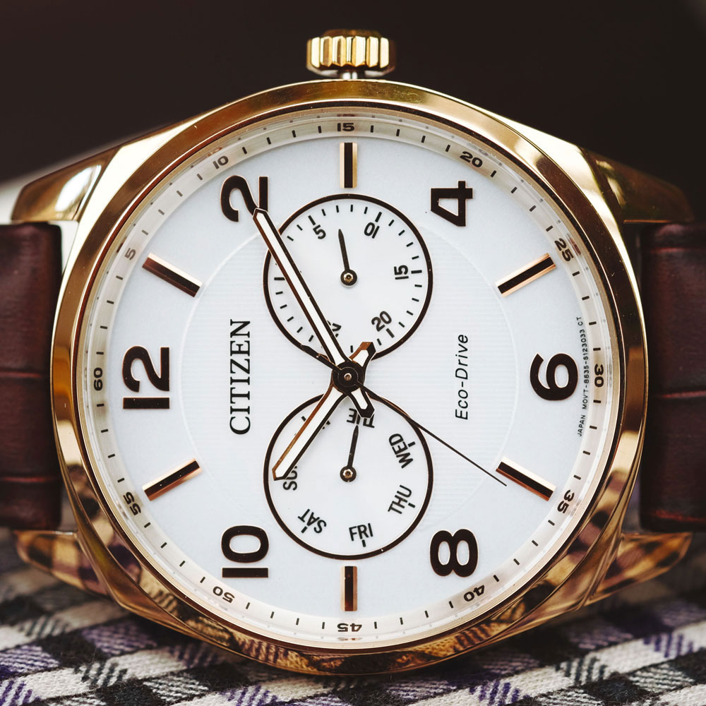 Đồng Hồ Nam Citizen Dây Da AO9024-08A - Mặt Trắng