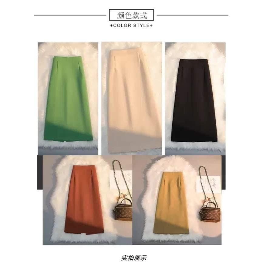 Chân Váy Chữ A xẻ tà trước cách điệu