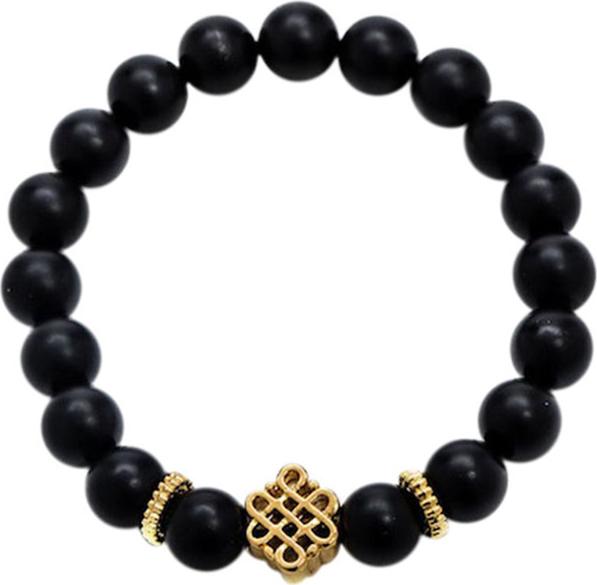 Vòng Tay Phong Thủy Nữ Đá Obsidian Phối Charm Si  Mệnh Thủy, Mộc Ngọc Quý Gemstones