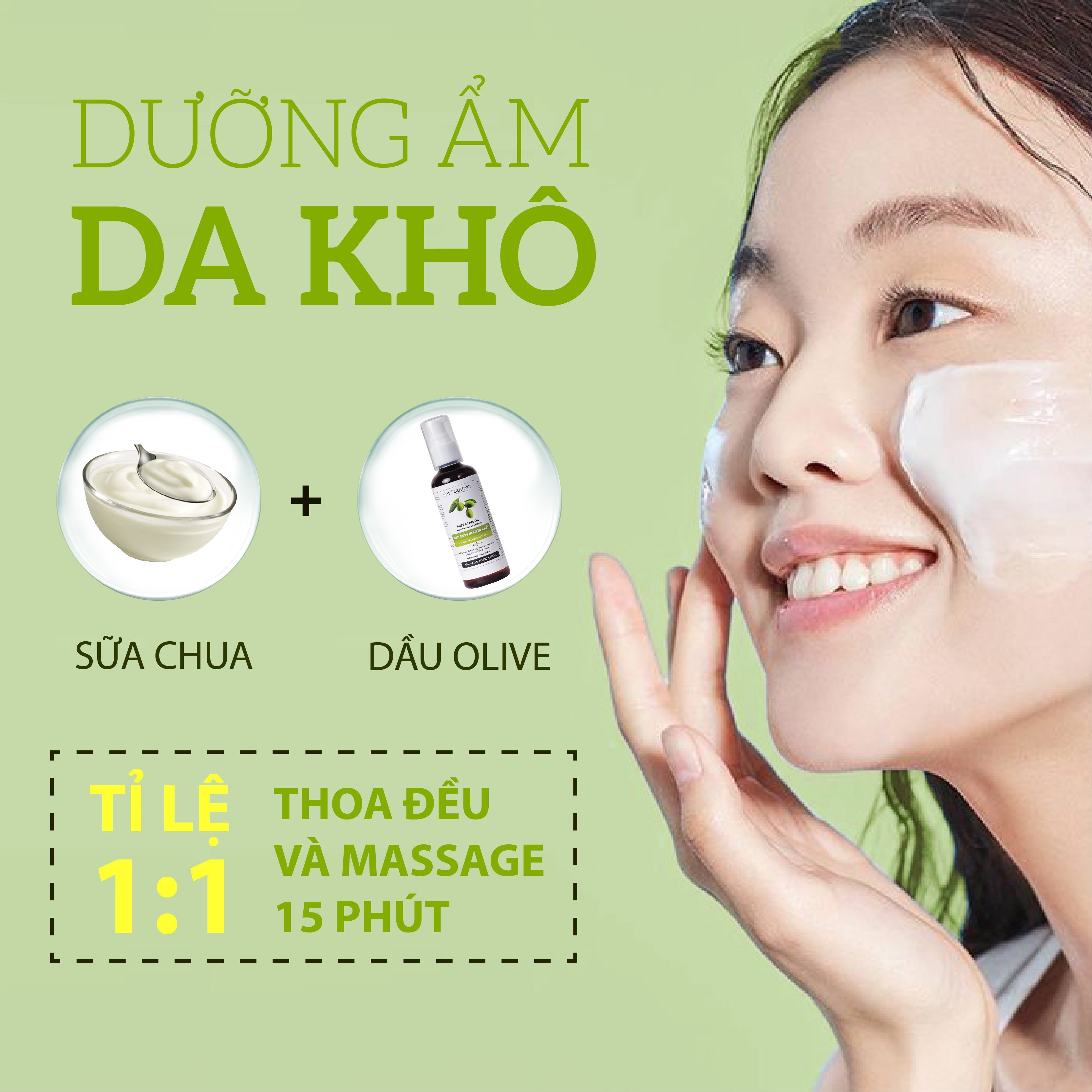 Dầu Oliu Extra Virgin Nguyên Chất Dưỡng Da, Dưỡng Tóc, Giảm Thâm Môi MILAGANICS 100ml (Chai)